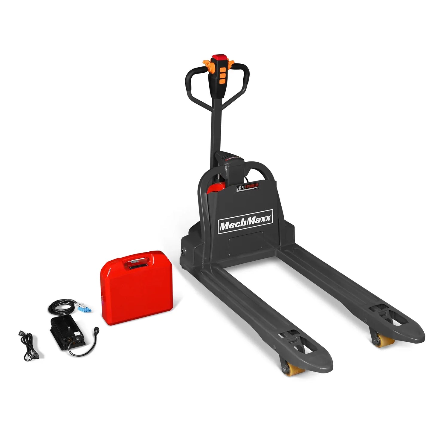 MechMaxx LPT44 Pallet Jack 4400 lbs Lithium-ion Electric 45x27" Fork 48V 30Ah Removable Battery Walkie Type New