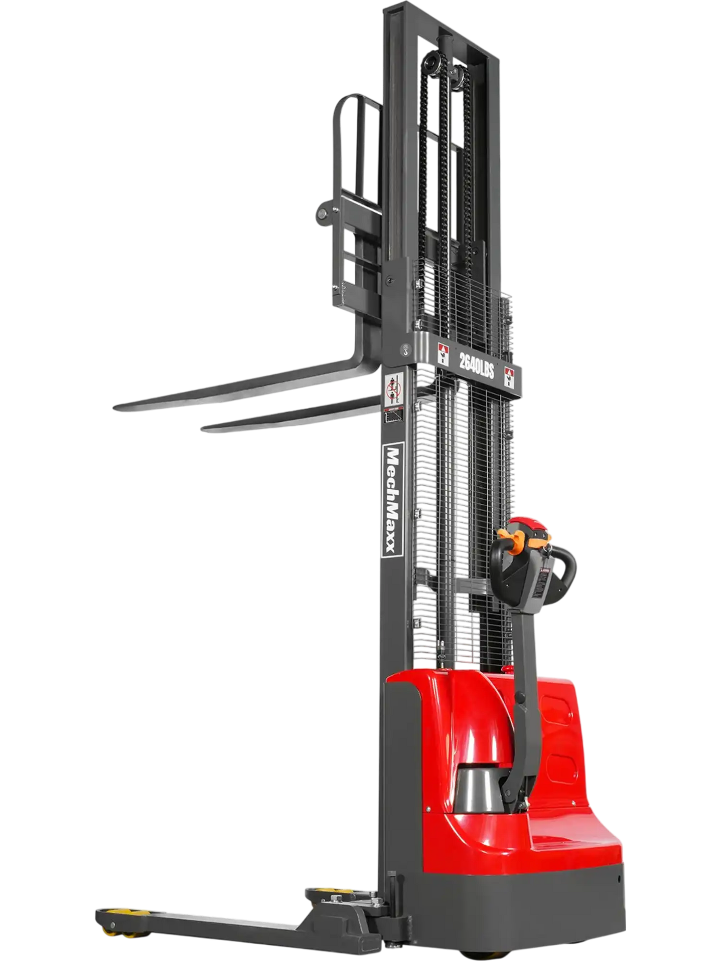MechMaxx F26-118S Stacker 2640 lbs Lithium-ion Electric Straddle 118" Lift Adjustable Legs Forks New