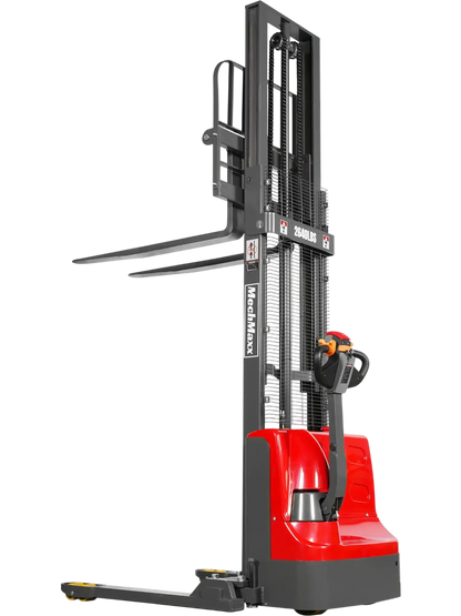 MechMaxx F26-118S Stacker 2640 lbs Lithium-ion Electric Straddle 118" Lift Adjustable Legs Forks New