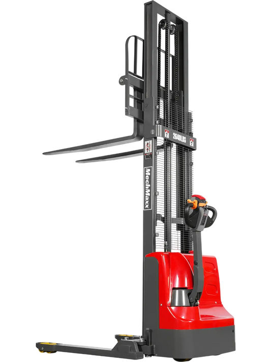 MechMaxx F26-118S Stacker 2640 lbs Lithium-ion Electric Straddle 118" Lift Adjustable Legs Forks New