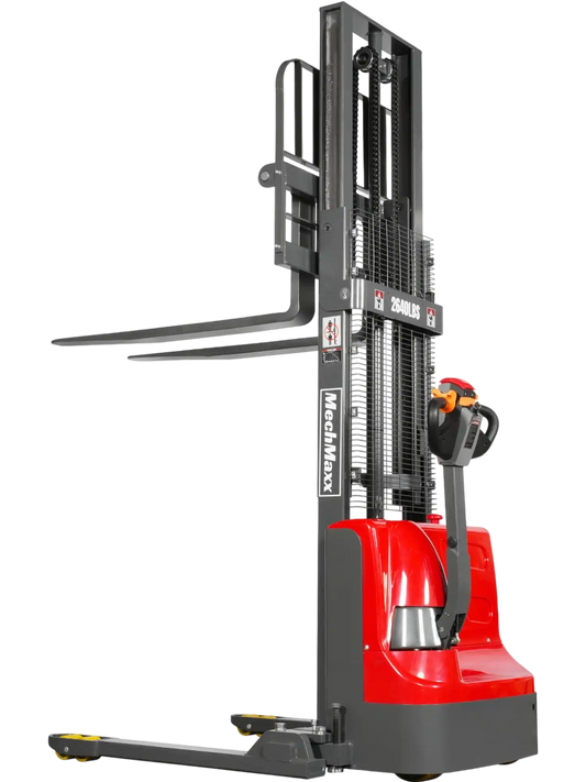 MechMaxx F26-98S Stacker 2640 lbs Lithium-ion Electric Straddle 98" Lift Adjustable Legs & Forks New