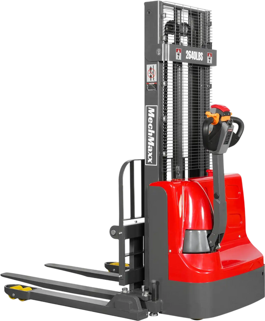 MechMaxx F26-98SLA Stacker 2640 lbs Electric Straddle 98" Lift Adjustable Legs Forks New