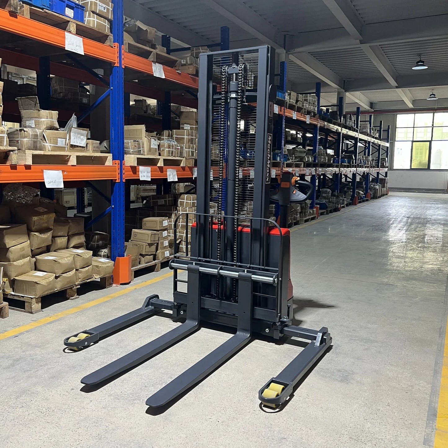 MechMaxx F26-98SLA Stacker 2640 lbs Electric Straddle 98" Lift Adjustable Legs Forks New