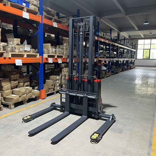MechMaxx F26-118S Stacker 2640 lbs Lithium-ion Electric Straddle 118" Lift Adjustable Legs Forks New