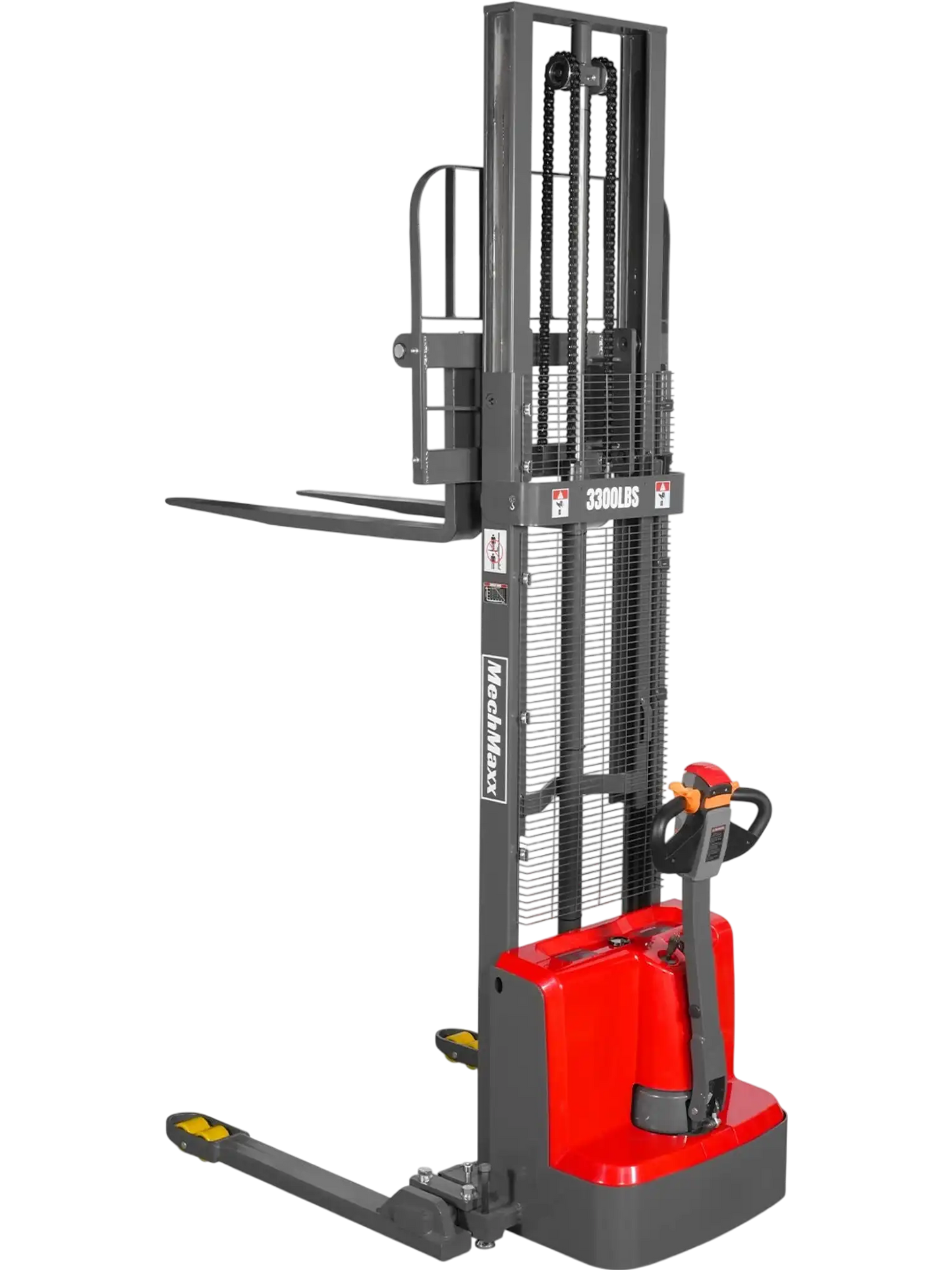 MechMaxx F33-118SLA Stacker 3300 lbs Electric Straddle 118" Lift Adjustable Legs Forks New