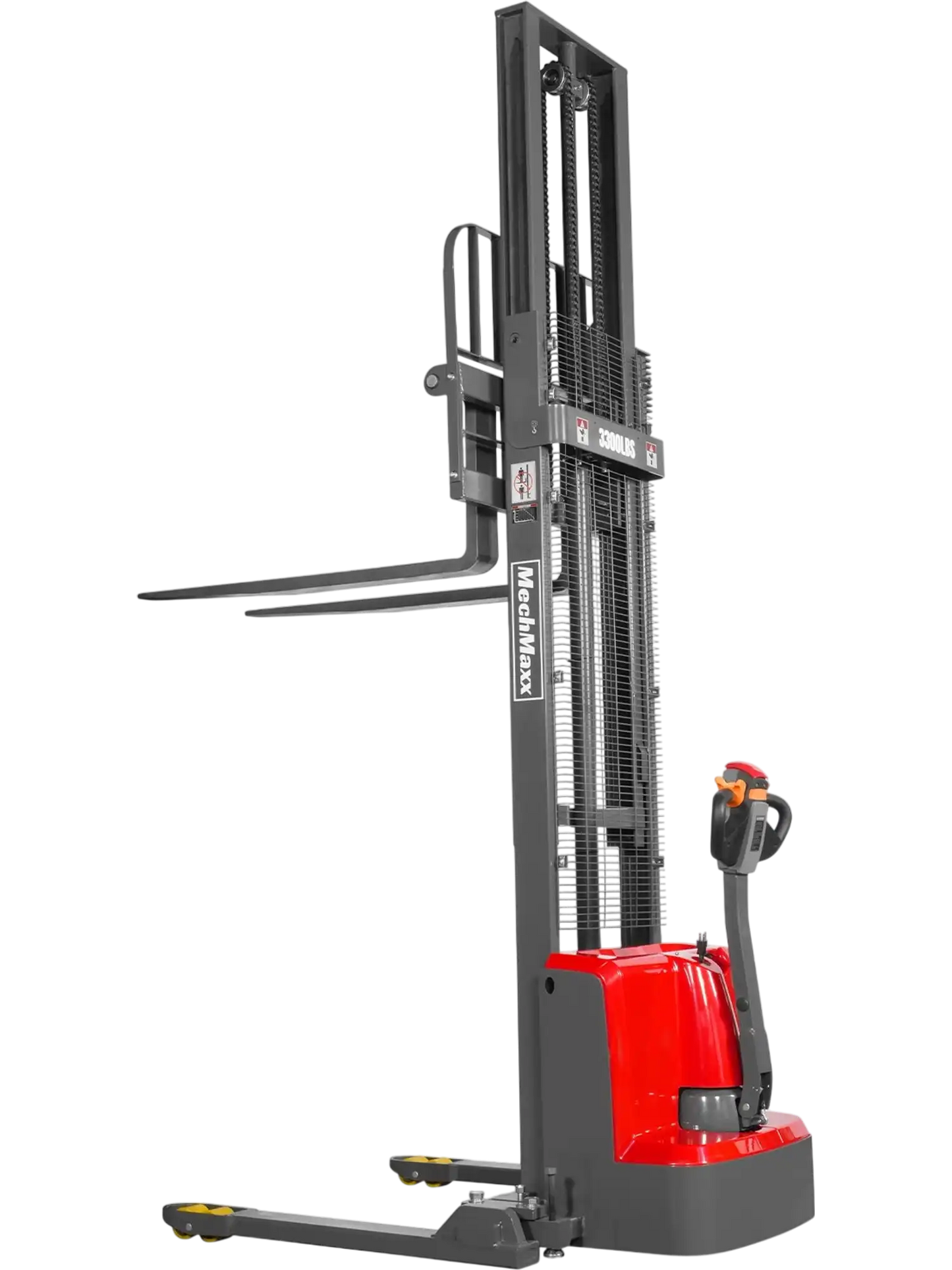 MechMaxx F33-138SLA Stacker 3300 lbs Electric Straddle 138" Lift Adjustable Legs Forks New