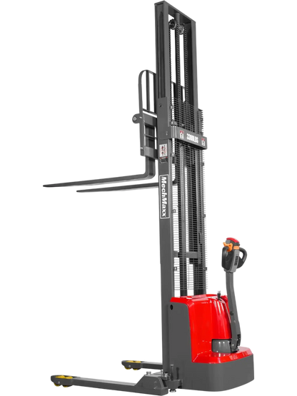 MechMaxx F33-138SLA Stacker 3300 lbs Electric Straddle 138" Lift Adjustable Legs Forks New