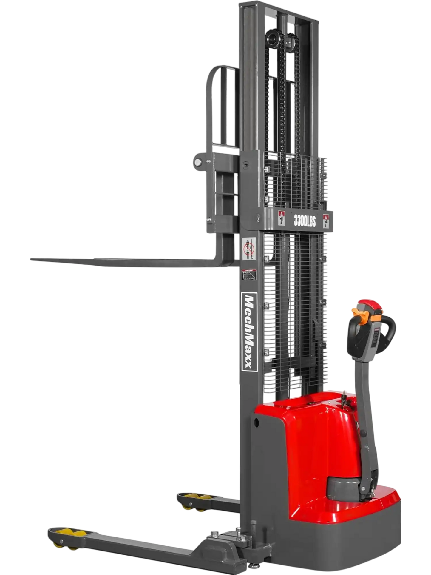 MechMaxx F33-98SLA Stacker 3300 lbs Electric Straddle 98" Lift Adjustable Legs Forks New