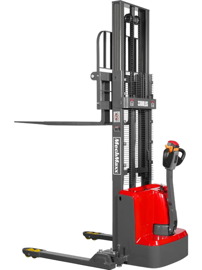 MechMaxx F33-98SLA Stacker 3300 lbs Electric Straddle 98" Lift Adjustable Legs Forks New