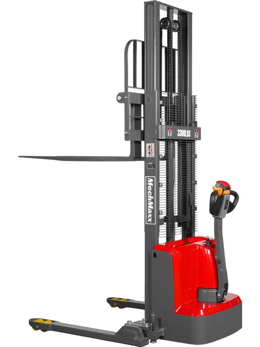 MechMaxx F33-98SLA Stacker 3300 lbs Electric Straddle 98" Lift Adjustable Legs Forks New