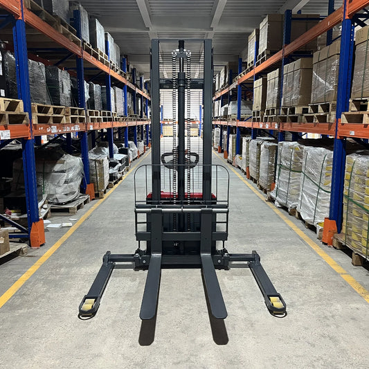 MechMaxx F33-118S Stacker 3300 lbs Lithium-ion Electric Straddle 118" Lift Adjustable Legs Forks New