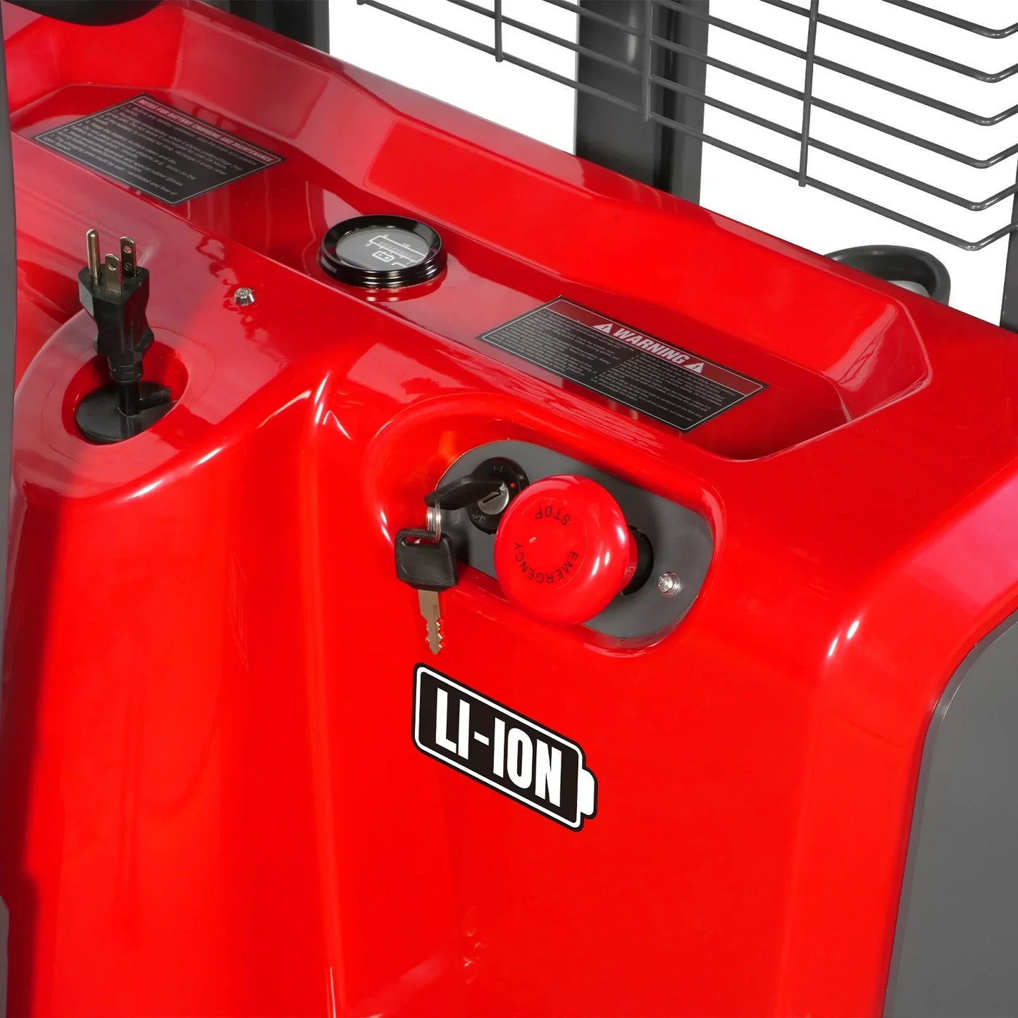 MechMaxx F33-98S Stacker 3300 lbs Lithium-ion Electric Straddle 98" Lift Adjustable Legs & Forks New