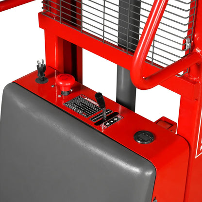 MechMaxx S33-118S Stacker 3300lbs Semi-Electric Straddle 118" Lift Adjustable Legs & Forks New
