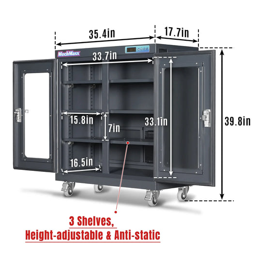 MechMaxx EDC320A Desiccator Cabinet 320L ESD Electronic Dry Cabinet 20-60% RH Low Humidity Storage New