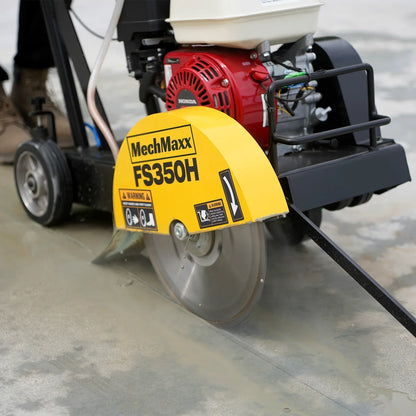 MechMaxx FS350H Concrete Floor Saw Honda GX160 Walk-Behind 14" Blade 4" Cutting Depth New
