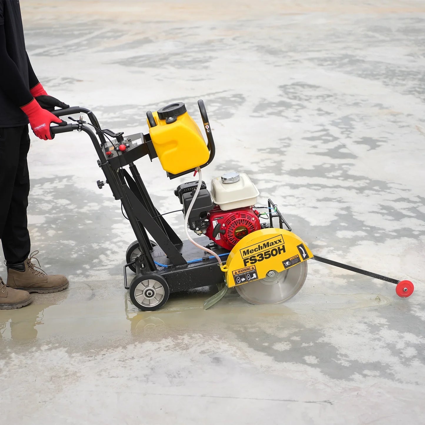 MechMaxx FS350H Concrete Floor Saw Honda GX160 Walk-Behind 14" Blade 4" Cutting Depth New