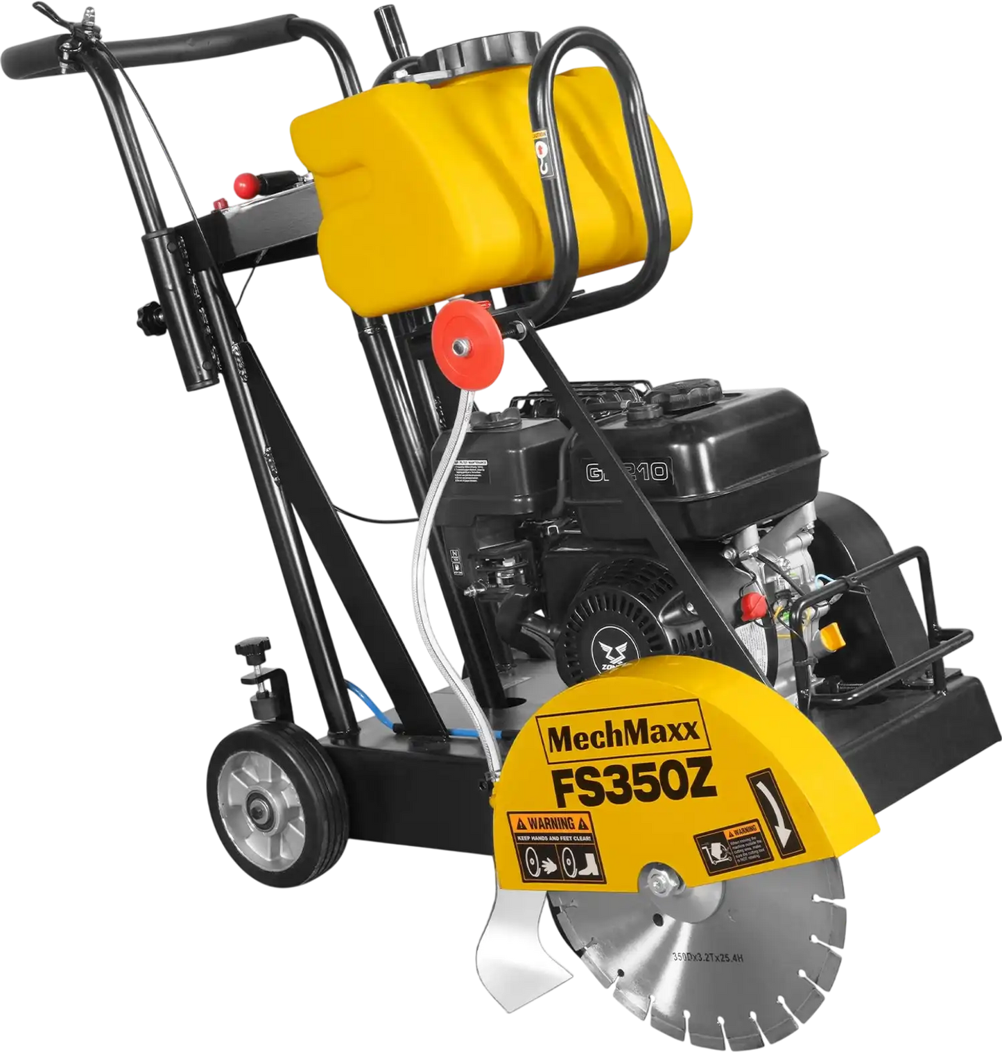 MechMaxx FS350Z Concrete Floor Saw 5.8 HP Walk-Behind 14" Blade 4" Cutting Depth New