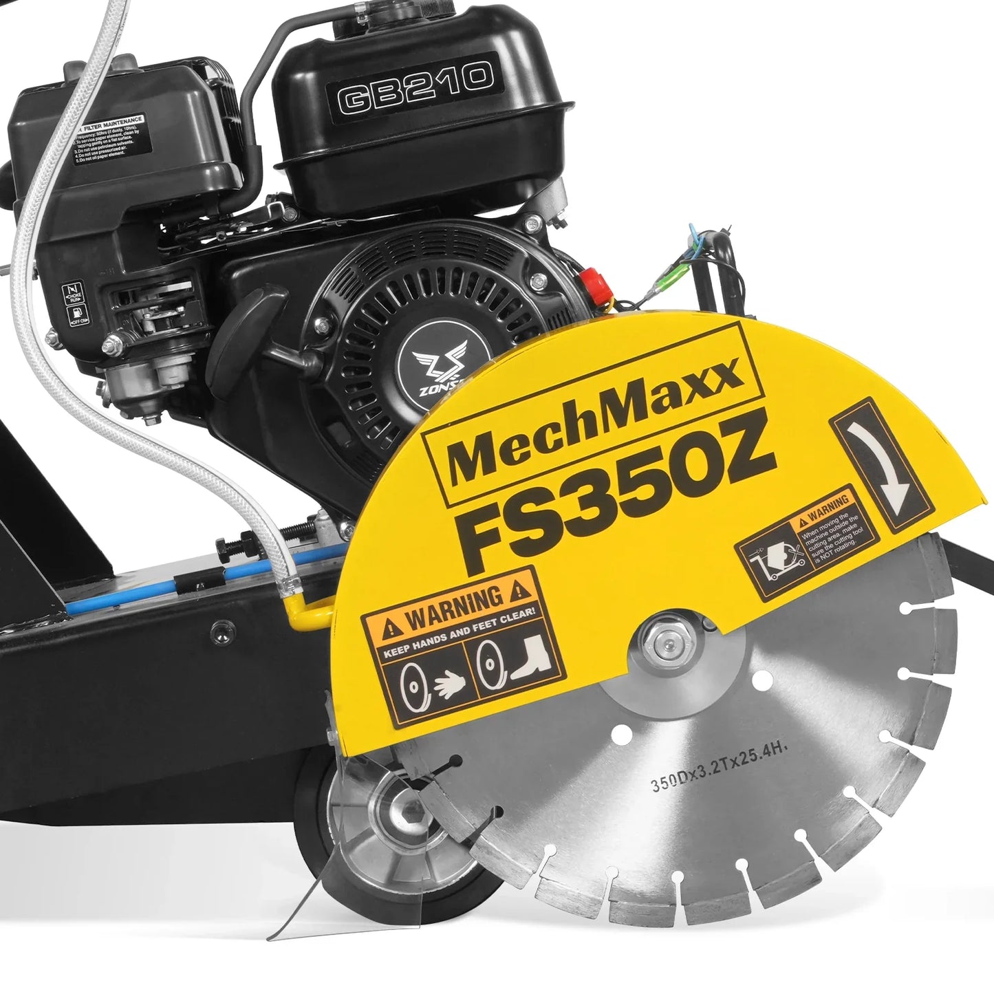MechMaxx FS350Z Concrete Floor Saw 5.8 HP Walk-Behind 14" Blade 4" Cutting Depth New