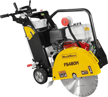 MechMaxx FS480H Concrete Floor Saw Honda GX390 Walk-Behind 20" Blade 7" Cutting Depth New