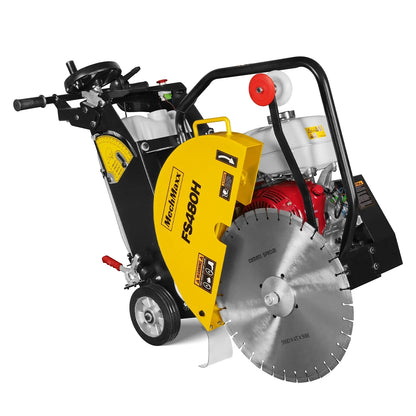 MechMaxx FS480H Concrete Floor Saw Honda GX390 Walk-Behind 20" Blade 7" Cutting Depth New