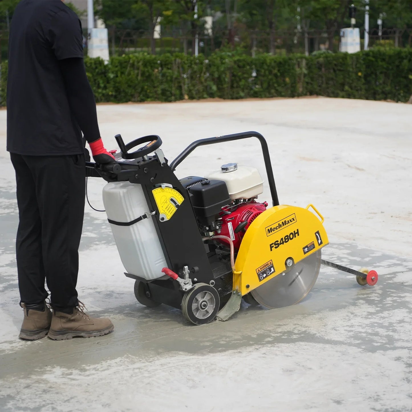 MechMaxx FS480H Concrete Floor Saw Honda GX390 Walk-Behind 20" Blade 7" Cutting Depth New