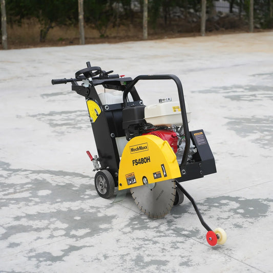 MechMaxx FS480H Concrete Floor Saw Honda GX390 Walk-Behind 20" Blade 7" Cutting Depth New