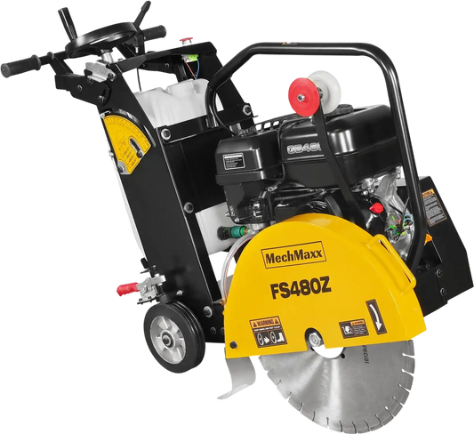 MechMaxx FS480Z Concrete Floor Saw 15 HP Walk-Behind 20" Blade 7" Cutting Depth New