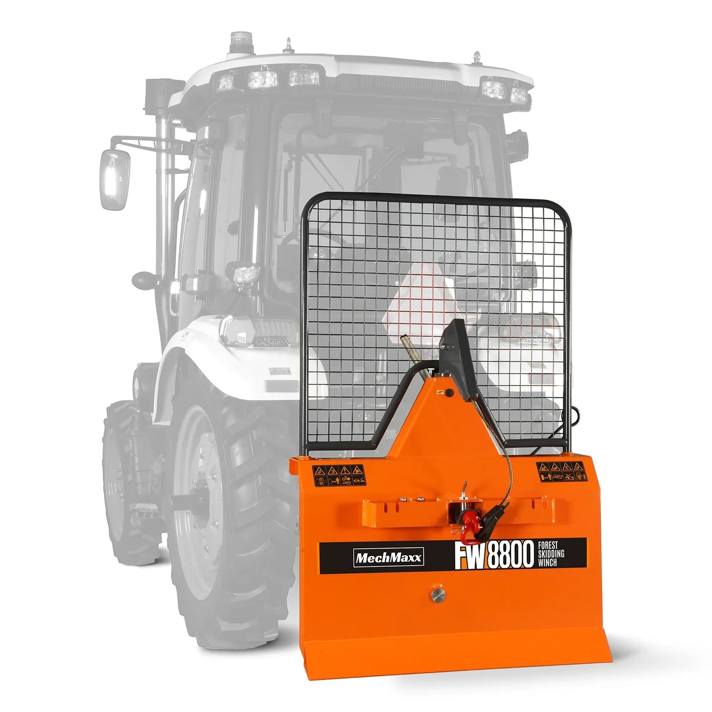 MechMaxx FW8800 Forestry Winch 8800 lbs 3-Point Hitch Log Skidding 200' Cable 25-60 HP Tractor Category 1 Hookup New