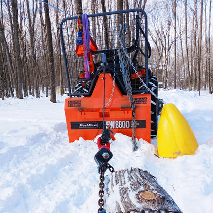 MechMaxx FW8800 Forestry Winch 8800 lbs 3-Point Hitch Log Skidding 200' Cable 25-60 HP Tractor Category 1 Hookup New