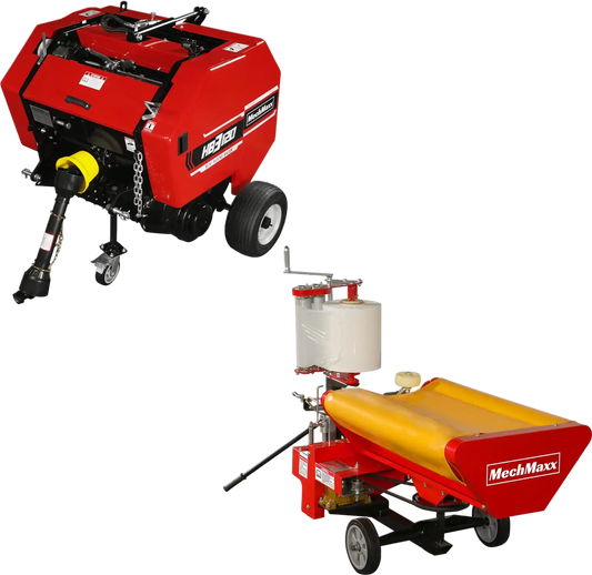 MechMaxx HB3120, HW20 Hay Equipment Bundle Hay Baler & Hay Wrapper New