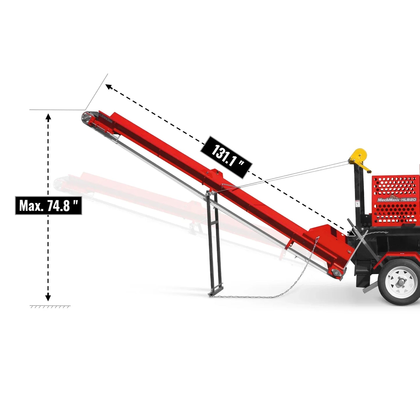 MechMaxx HLS20 Log Splitter Honda GX390 Firewood Processor w/ Conveyor 20 Ton 24" x 15" Log Capacity 18" Chainsaw New