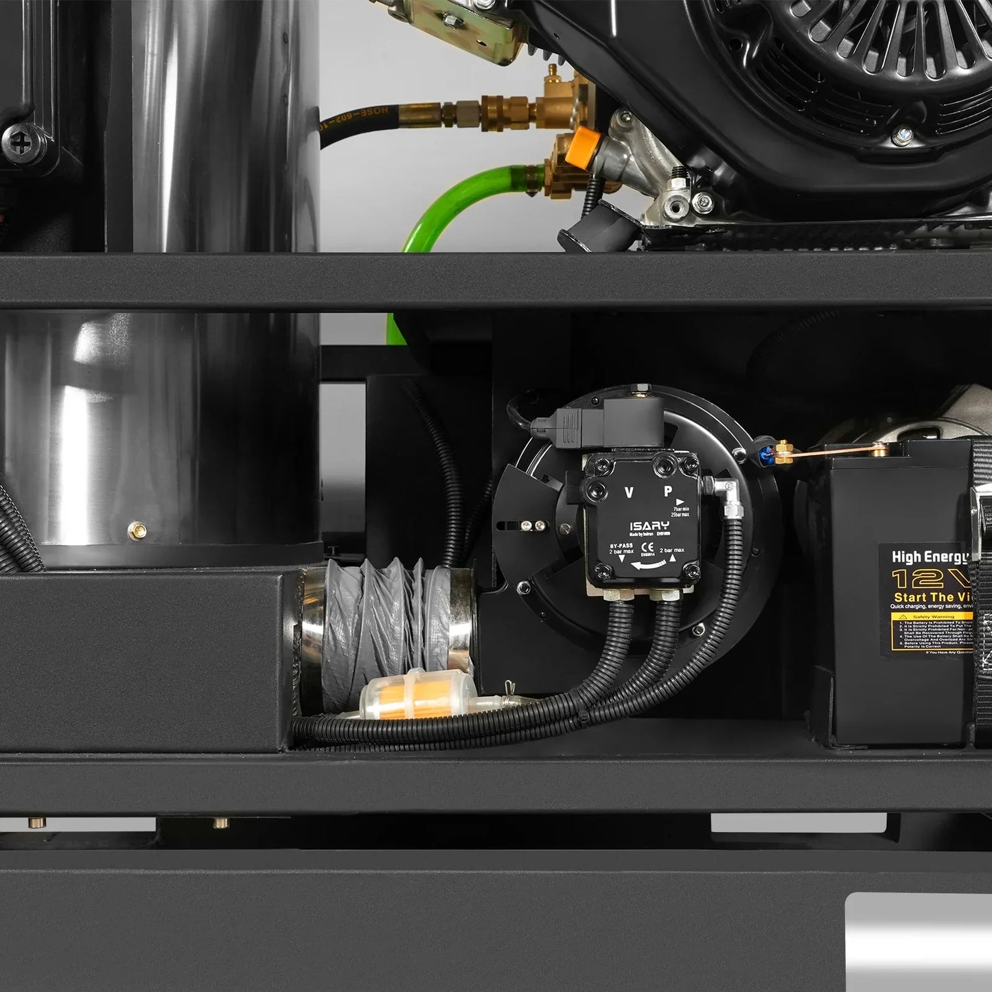 MechMaxx HPW40DBT Pressure Washer 4000 PSI 4 GPM Hot Water Skid Mounted w/ 245 Gal Tank ZONSEN Electric Start Engine New