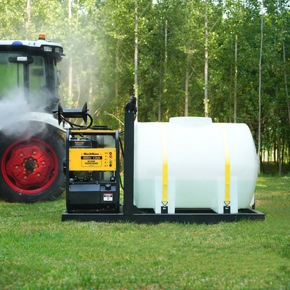 MechMaxx HPW40DBT Pressure Washer 4000 PSI 4 GPM Hot Water Skid Mounted w/ 245 Gal Tank ZONSEN Electric Start Engine New