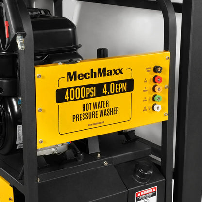 MechMaxx HPW40DBT Pressure Washer 4000 PSI 4 GPM Hot Water Skid Mounted w/ 245 Gal Tank ZONSEN Electric Start Engine New