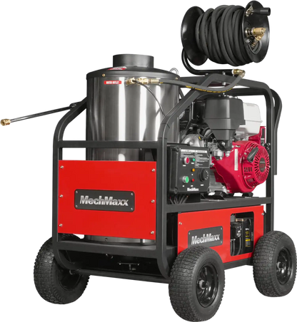 MechMaxx HPW40H Pressure Washer 4000 PSI 4 GPM Honda Electric Start Engine Hot Water with Hose Reel New
