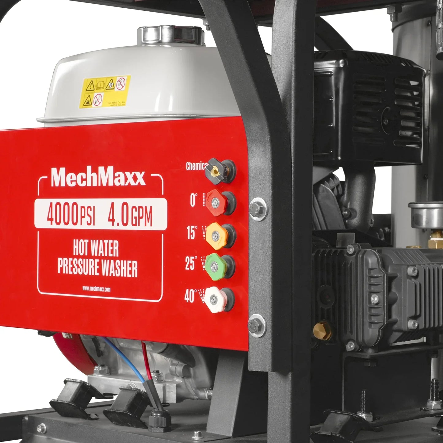 MechMaxx HPW40H Pressure Washer 4000 PSI 4 GPM Honda Electric Start Engine Hot Water with Hose Reel New