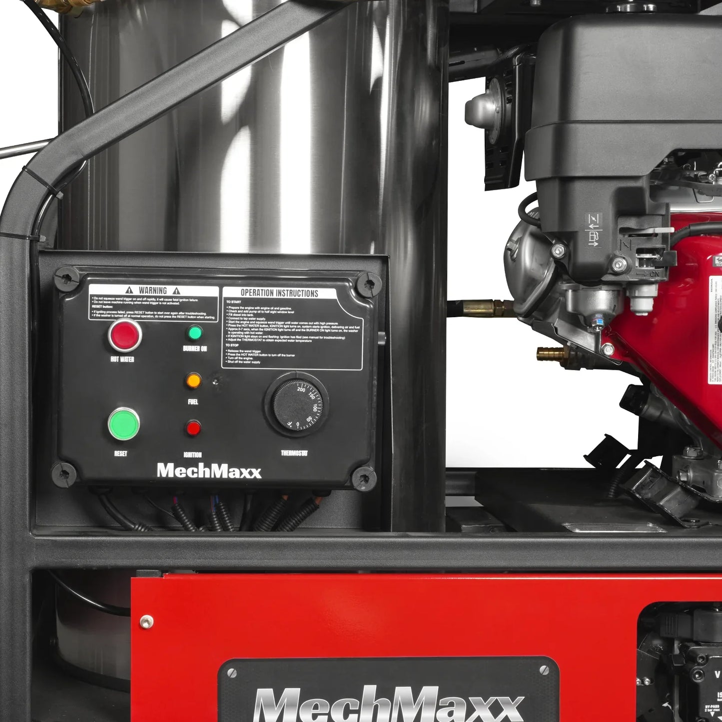 MechMaxx HPW40H Pressure Washer 4000 PSI 4 GPM Honda Electric Start Engine Hot Water with Hose Reel New