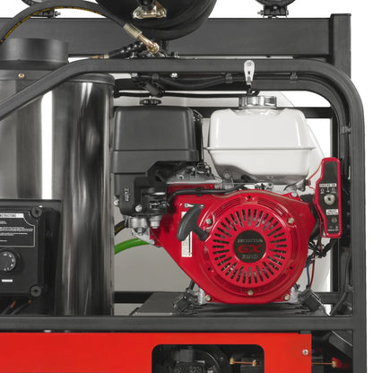 MechMaxx HPW40HBT Pressure Washer 4000 PSI 4 GPM Honda Electric Start Hot Water Skid Mounted w/ 245 Gal Tank New