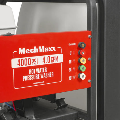 MechMaxx HPW40HBT Pressure Washer 4000 PSI 4 GPM Honda Electric Start Hot Water Skid Mounted w/ 245 Gal Tank New