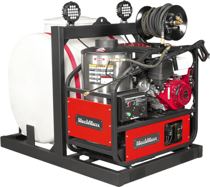 MechMaxx HPW40HT Pressure Washer 4000 PSI 4 GPM Honda Electric Start Hot Water Skid Mounted 175 Gal Tank New