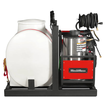 MechMaxx HPW40HT Pressure Washer 4000 PSI 4 GPM Honda Electric Start Hot Water Skid Mounted 175 Gal Tank New