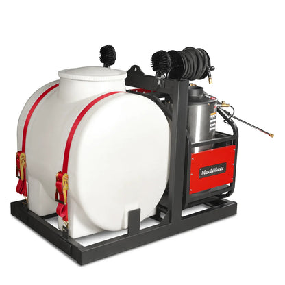 MechMaxx HPW40HT Pressure Washer 4000 PSI 4 GPM Honda Electric Start Hot Water Skid Mounted 175 Gal Tank New