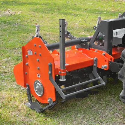 MechMaxx HRT80 Rotary Tiller 80" Heavy Duty 3 Point Hitch Cat.2 Gear Drive PTO Shaft Included Slip Clutch 40-80 HP New
