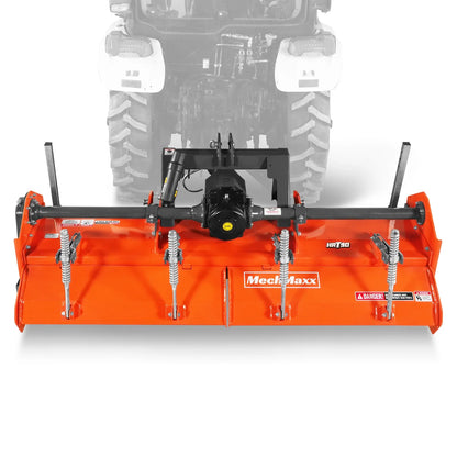 MechMaxx HRT90 Rotary Tiller 90" Heavy Duty 3 Point Hitch Cat.2 Gear Drive PTO Shaft Included Slip Clutch 50-90 HP New