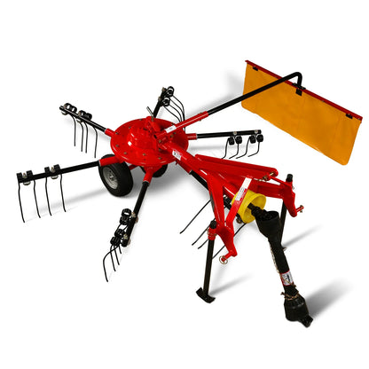 MechMaxx HT100 Hay Rake 100" 3-Point Hitch 6 Rotary Pull-Type Tedder 15-50 HP New