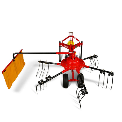 MechMaxx HT100 Hay Rake 100" 3-Point Hitch 6 Rotary Pull-Type Tedder 15-50 HP New
