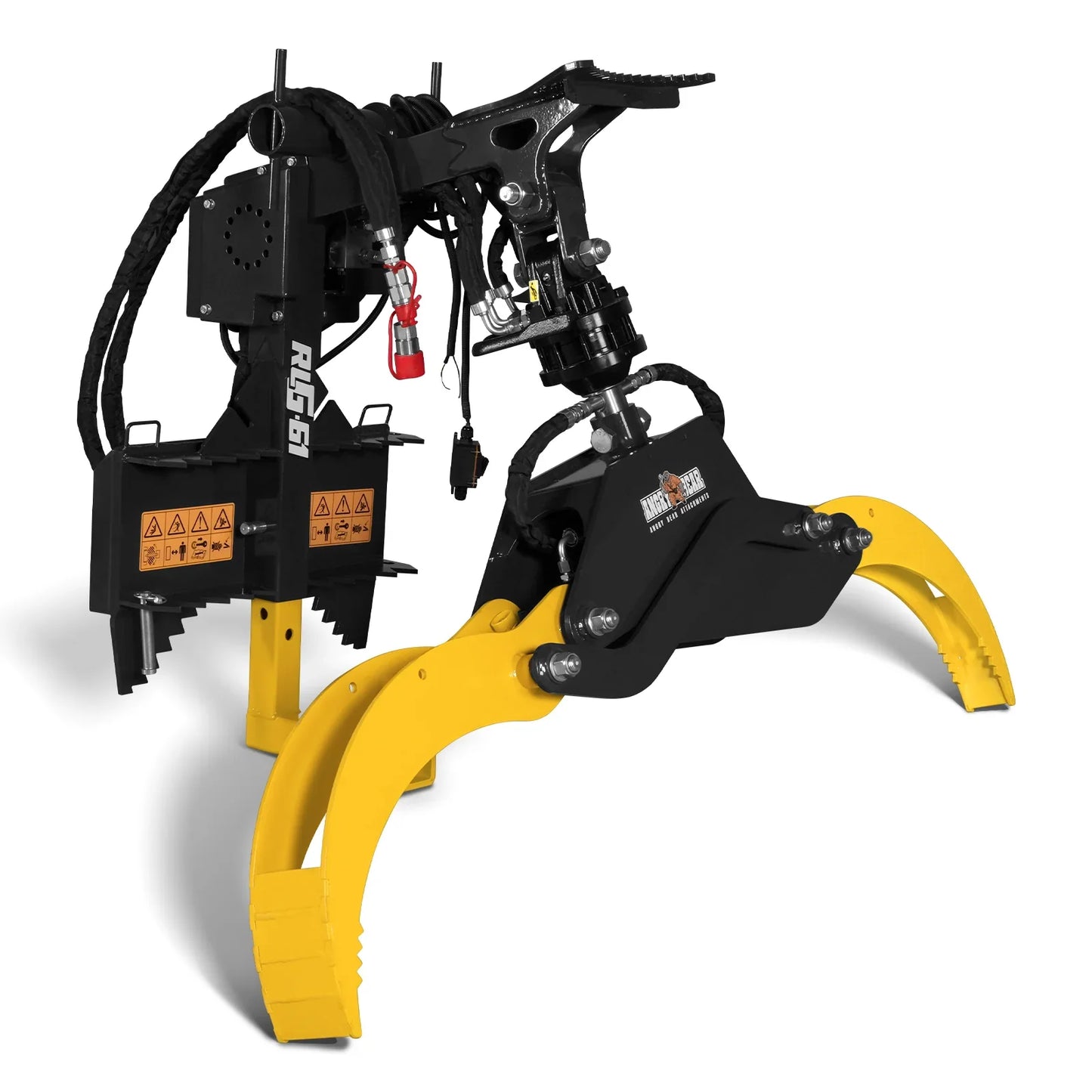 MechMaxx RLG61 Skid Steer Grapple Attachment 59" Hydraulic Rotating Log Grapple 1500 lbs Lift Capacity 360 Degree Rotation New