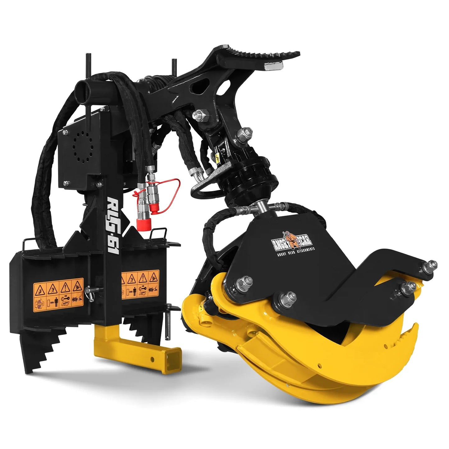 MechMaxx RLG61 Skid Steer Grapple Attachment 59" Hydraulic Rotating Log Grapple 1500 lbs Lift Capacity 360 Degree Rotation New
