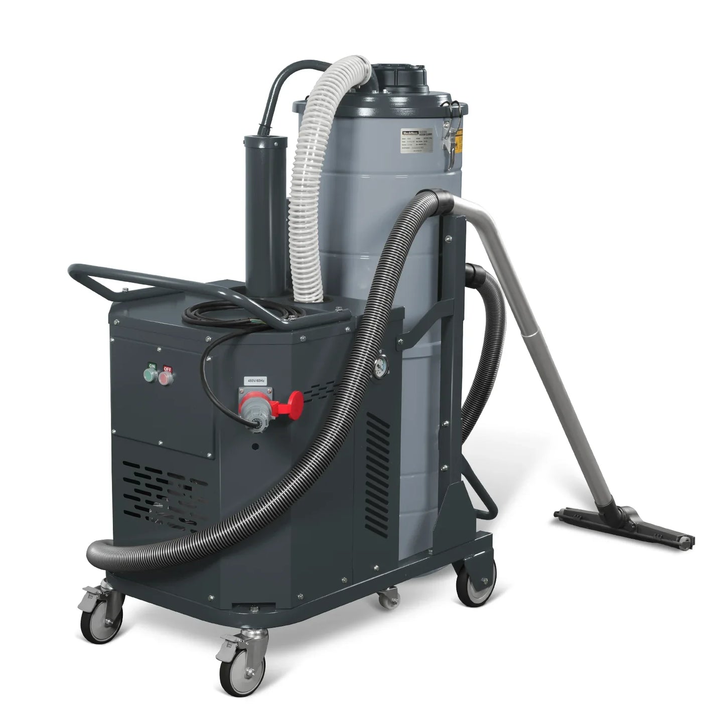 MechMaxx IVB480 Wet Dry Vacuum Industrial HEPA Filter Continuous Duty 8.6 HP 364 CFM 26.4 Gallon 480V 3Phase New