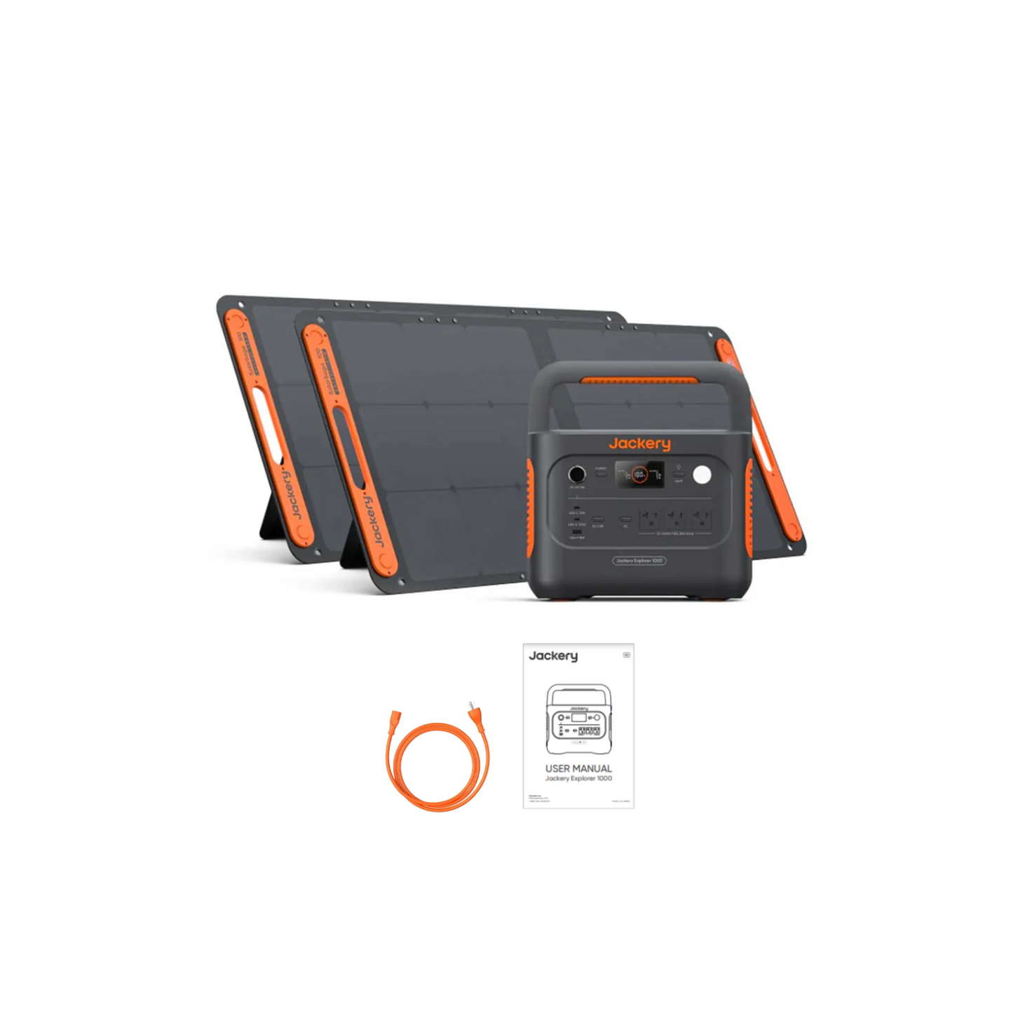 Jackery Explorer 1000 v2 Portable Power Station + 2 x 100W SolarSaga Panel Inclusions